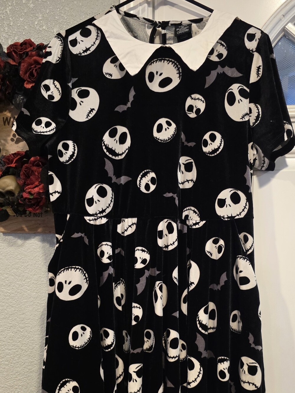 Torrid Disney Nightmare Before Christmas Velvet Dress Size 1 NWOT Collared